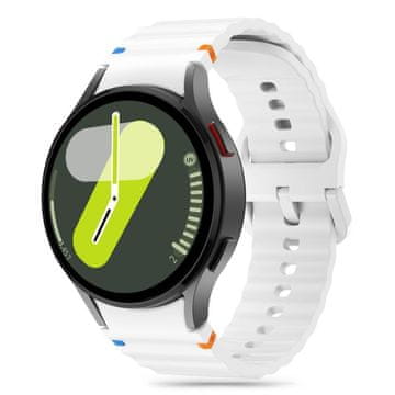 Tech-protect Silicone Sport remen za Samsung Galaxy Watch 4 / 5 / 5 Pro / 6 / 7 / FE, white