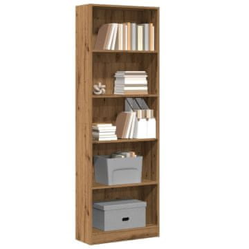 Vidaxl Polica, Artisan hrast, 60x24x176 cm, materijal na bazi drva