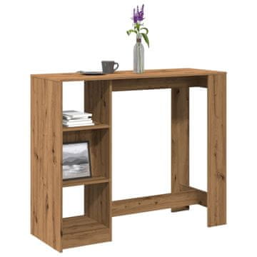 Vidaxl Barski stol s policom, Artisan hrast, 124x46x103,5 cm