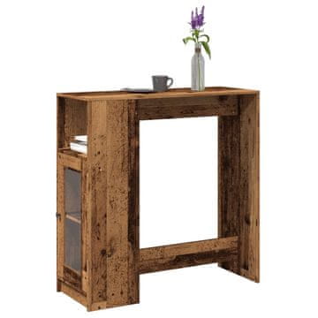 Vidaxl Barski stol s pretincima, antikno drvo, 101x40x103,5 cm
