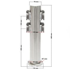 Wiltec Stub od nehrđajućeg čelika i električni razdjelnik 4 utičnice 230V IP44 400mm