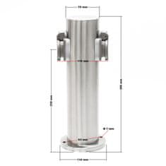 Wiltec Stub od nehrđajućeg čelika i električni razdjelnik 2 utičnice 230V IP44 300mm