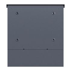 Wiltec Zidni poštanski sandučić s utorom za novine antracit + drvo meko zatvaranje V63