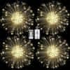 Netscroll LED dekoracija s efektom vatrometa, 120 žutih LED lampica, novogodišnje božićne LED lampice, 8 načina treptanja, daljinski upravljač, za unutarnju i vanjsku upotrebu, FireworkLed