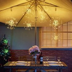 Netscroll LED vatromet dekoracija, 120 LED lampica na bakrenoj žici, 8 načina treperenja, daljinski upravljač, 10 razina svjetline, vodootporna za unutarnju i vanjsku uporabu, RomanticLights