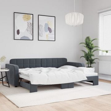 Vidaxl Raztegljiva sofa tamnozelena 80x200 cm baršun
