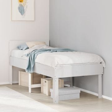 Vidaxl Okvir kreveta bez madraca bijeli 75x190 cm masivni borov drvo