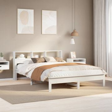 Vidaxl Okvir kreveta bez madraca bijeli 150x200 cm masivni borov drvo