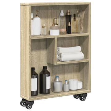 Vidaxl Uska prikolica, hrast Sonoma, 48x13x68 cm