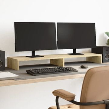 Vidaxl Stalak za monitor, Sonoma hrast, 100x27x10 cm