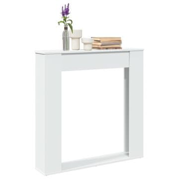 Vidaxl Kaminski okvir, bijeli, 100x20x100 cm, materijal na bazi drva