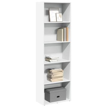 Vidaxl Polica za knjige, bijela, 60x30x189 cm, materijal na bazi drveta