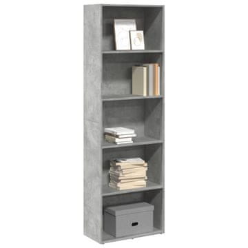 Vidaxl Biblioteka Betonsko-siva 60x30x189 cm