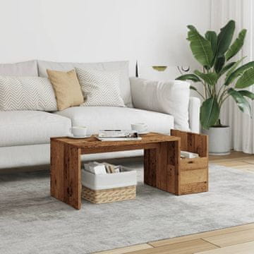 Vidaxl Klub stolić, antikno drvo, 90x45x35 cm