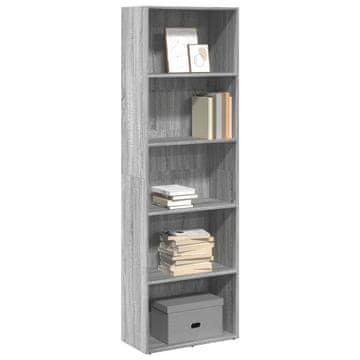 Vidaxl Polica za knjige, siva sonoma hrast, 60x30x189 cm