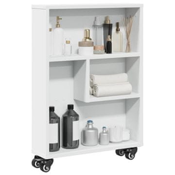 Vidaxl Uska pomoćna kolica bijela 48x13x68 cm