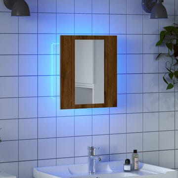 Vidaxl Kupaonski ormarić s ogledalom i LED svjetlom, Artisan hrast, 40x12x45 cm