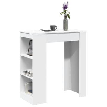 Vidaxl Barski stol s policama Bijeli 95x47x103,5 cm