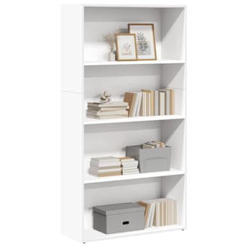 Vidaxl Polica za knjige, bijela, 80x30x152 cm, materijal na bazi drva