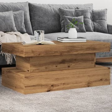 Vidaxl Klub stolić s LED rasvjetom, Artisan hrast, 90x50x40 cm