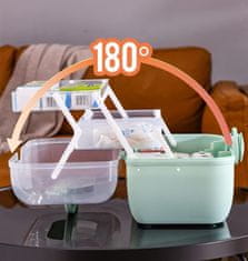 HOME & MARKER® Organizacijska kutija s ladicama, 28x19x16 cm, višeslojni spremnik za lijekove i pribor | BOKSARA