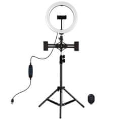 Puluz Selfie Ring Light svjetlosni prsten 10.2'' + stativ, crno
