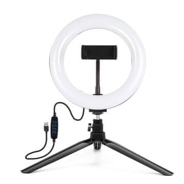 Puluz Tripod Selfie Ring Light svjetlosni prsten 7.9'', crno