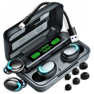 R2Invest Bluetooth 5.0 bežične slušalice i powerbank 2000mAh F9+ crne