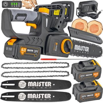 MAJSTER POLSKA Komplet 20V motorna pila bez četkica 30cm 2x 4Ah