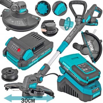 MAJSTER POLSKA Set baterija od 20V. teleskopska kosilica sa navojem 300mm 2Ah