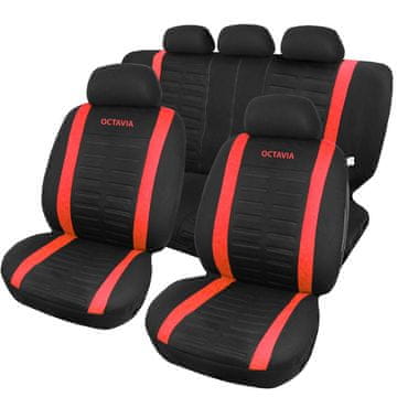 Cappa Presvlake za auto MADRID OCTAVIA crno/crvena