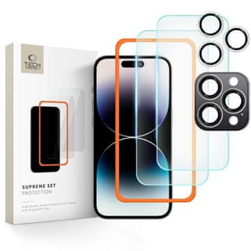 Tech-protect KALJENO STAKLO SUPREME SET OD 3 ZAŠTITNA FOLIJA ZA IPHONE 16 PRO MAX, PROZIRNO