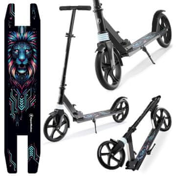 HyperMotion Dvokotačni romobil s amortizerom za mlade i odrasle - PU kotači 20 cm, nosivost 100 kg, upravljač podesive visine 85-95 cm, sklopiva izvedba