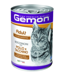 Gemon Chunk hrana za mačke, piletina i puretina, 24 x 415 g