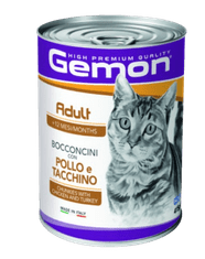 Gemon Chunk hrana za mačke, piletina i puretina, 24 x 415 g