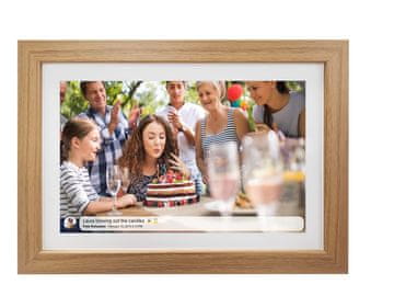 Denver Cyfrowa Ramka na zdjęcia FULL HD FRAMEO Wi-Fi Ekran dotykowy IPS 15.6”"" 16GB PFF-1543LW jasne drewno