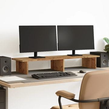 Vidaxl Stalak za monitor, antikno drvo, 100x27x15 cm