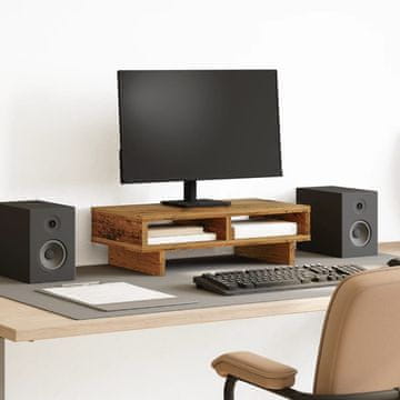 Vidaxl Stalak za monitor, antikno drvo, 50x27x15 cm