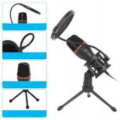EVEON BM-3000 USB studijski mikrofon, crni
