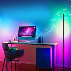 EVEON QJD-150 RGB kutna lampa 1,3m + daljinski upravljač, crna