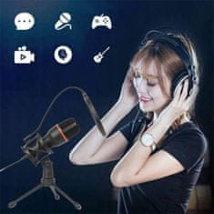 EVEON BM-3000 USB studijski mikrofon, crni