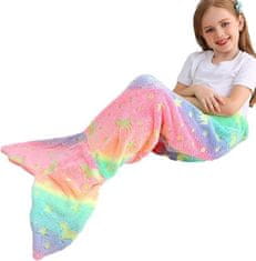 JOJOY® Plišana dječja deka s repom morske sirene, svjetleća mekana odeja 100x43 cm | MERMAIDREAM Jednorog