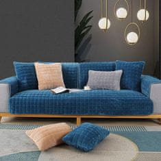 HOME & MARKER® Mekana i periva presvlaka za kauč, zaštita od mrlja i dlaka | SOFTERRA, plava