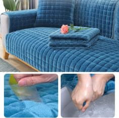 HOME & MARKER® Mekana i periva presvlaka za kauč, zaštita od mrlja i dlaka | SOFTERRA, plava