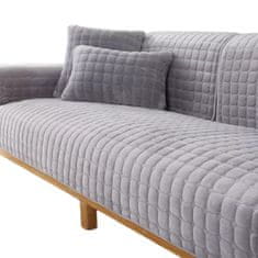 HOME & MARKER® Mekana i periva presvlaka za kauč, zaštita od mrlja i dlaka | SOFTERRA, siva