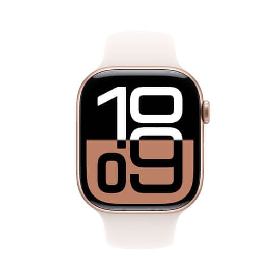 Apple Watch S10, 42 mm, GPS, aluminijsko kućište ružičasto zlatne boje s ružičastim sportskim remenčićem, M/L (mwwj3qh/a)