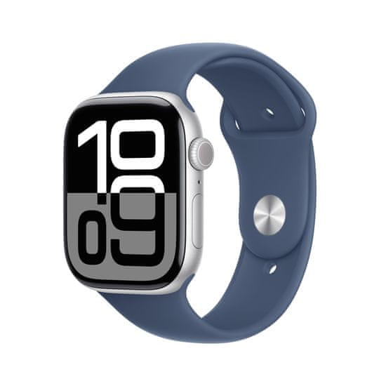 Apple Watch S10 pametni sat, 46mm, srebrno kućište s plavim sportskim remenom, M/L (mwwm3qh/a)