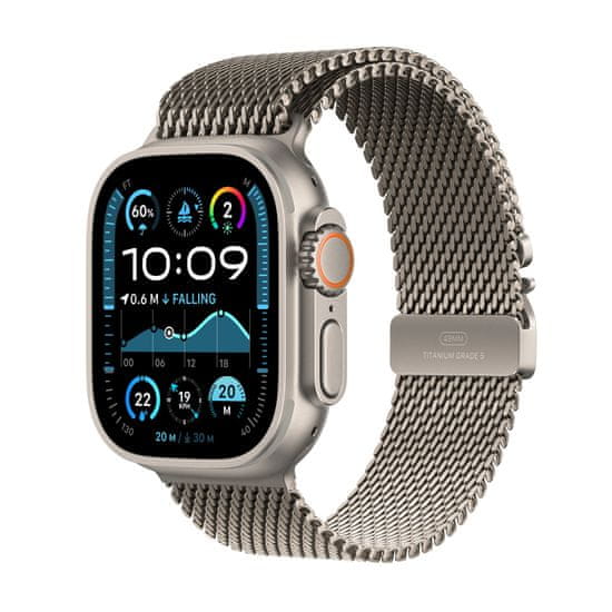 Apple Watch Ultra 2 pametni sat, Cellular, Natural Titanium kućište, Natural Titanium Milanese Loop remen, L