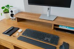 GRINDWOOD Premium Oak Wooden Monitor Stand: Walnut Elegance