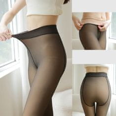 VIVVA® Ženske termo tajice, podstavljene zimske tajice s flis podstavom, visoki struk, tople helanke | SHEERLEGS, crna